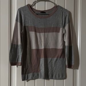“The limited” Striped Gray and Pink Sweater